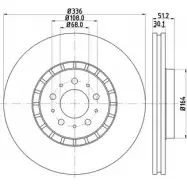 Тормозной диск HELLA PAGID 7LSPM4 Volvo XC90 1 (275) Кроссовер 3.2 243 л.с. 2011 – 2014 54 267 8DD 355 110-581