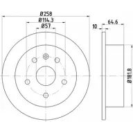 Тормозной диск HELLA PAGID 8DD 355 110-681 3723186 5 4289 HDY5MSC