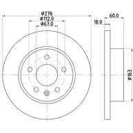 Тормозной диск HELLA PAGID 5 4292 8DD 355 110-711 Mercedes V-Class (W638) 1 Минивэн 2.2 V 200 CDI (6394) 102 л.с. 1999 – 2003 DBOSBAK