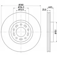 Тормозной диск HELLA PAGID 8WUCBG8 Mazda 3 (BL) 2 Хэтчбек 2.0 156 л.с. 2009 – 2013 543 04 8DD 355 110-891