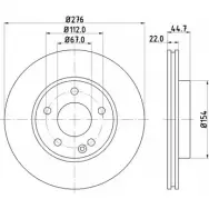 Тормозной диск HELLA PAGID WSG4R 3723223 5431 9 8DD 355 111-051