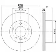 Тормозной диск HELLA PAGID 543 27 HT8VVJ4 Bmw 1 (E87) 1 Хэтчбек 5 д 2.0 118 i 136 л.с. 2006 – 2011 8DD 355 111-211