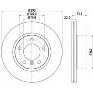 Тормозной диск HELLA PAGID X7NHE7 8DD 355 111-231 Bmw 1 (E87) 1 Хэтчбек 5 д 2.0 118 i 136 л.с. 2006 – 2011 5 4328