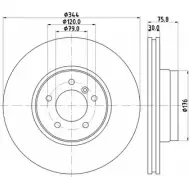 Тормозной диск HELLA PAGID 5434 4 Land Rover Range Rover LPHLB 8DD 355 111-461