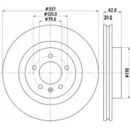 Тормозной диск HELLA PAGID 8DD 355 111-481 Land Rover Range Rover Sport 543 46 5VKQ5A9