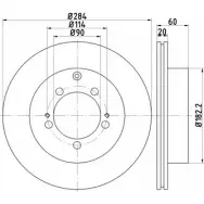 Тормозной диск HELLA PAGID 3723267 54 347 9AWIDQ7 8DD 355 111-491