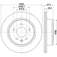 Тормозной диск HELLA PAGID T18Z9X 8DD 355 112-041 Jaguar XJ 5 4393