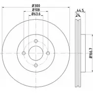 Тормозной диск HELLA PAGID 8DD 355 112-081 5 4399 3723326 E4WS4