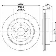 Тормозной диск HELLA PAGID Subaru Impreza (GF) 1 Универсал 2.0 i 16V AWD 125 л.с. 1998 – 2000 8DD 355 112-341 5442 1 GVH05