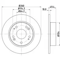 Тормозной диск HELLA PAGID 8DD 355 112-461 Honda Accord 7 (CL, CN) Седан 2.0 R 218 л.с. 2003 – 2008 5 4446 UUX949