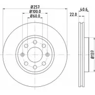 Тормозной диск HELLA PAGID Opel Adam (A) 1 Хэтчбек 1.0 115 л.с. 2014 – наст. время 54457 PRO P3P71 8DD 355 112-581