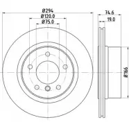 Тормозной диск HELLA PAGID 8DD 355 112-651 Bmw Z4 (E85) 1 Кабриолет 3.0 si 218 л.с. 2005 – 2008 Q9HIW 5446 1