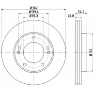 Тормозной диск HELLA PAGID QNE7V6 3723399 54 473 8DD 355 112-811