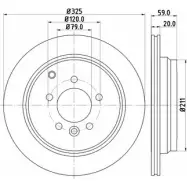 Тормозной диск HELLA PAGID PJW8H72 8DD 355 112-841 5447 6 Land Rover Range Rover Sport