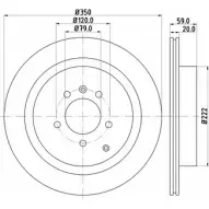 Тормозной диск HELLA PAGID Land Rover Range Rover Sport 8DD 355 112-851 544 77 AY4BFR9