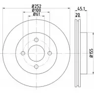 Тормозной диск HELLA PAGID 544 88 BNTCE 3723414 8DD 355 112-961