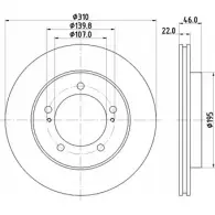 Тормозной диск HELLA PAGID 1SQQW3C 5 4490 3723417 8DD 355 112-991