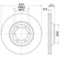 Тормозной диск HELLA PAGID XWG99I1 3723422 8DD 355 113-041 5 4494