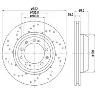 Тормозной диск HELLA PAGID 54 502 8DD 355 113-141 E012E 3723432