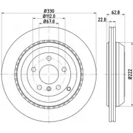 Тормозной диск HELLA PAGID Mercedes GL 2ONT9PQ 545 09 8DD 355 113-221