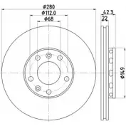 Тормозной диск HELLA PAGID 545 22 Audi A8 (D3) 2 Седан 2.8 Fsi 231 л.с. 2009 – 2010 GI5K0DW 8DD 355 113-321