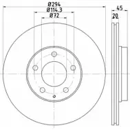 Тормозной диск HELLA PAGID 8DD 355 113-371 DBMSQV 54 528 3723455