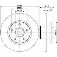 Тормозной диск HELLA PAGID 8DD 355 113-401 5 4537 3723458 CMVI7L1