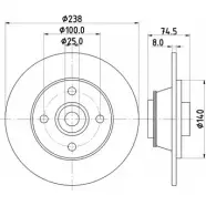 Тормозной диск HELLA PAGID 69MVS 3723462 8DD 355 113-441 5454 1