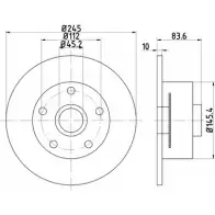 Тормозной диск HELLA PAGID Audi A4 (B5) 1 Седан 1.8 T 170 л.с. 2000 – 2000 8W35TD 8DD 355 113-471 5 4543