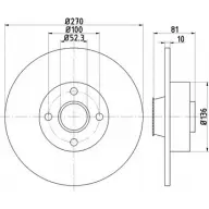 Тормозной диск HELLA PAGID 8DD 355 113-491 5UNTVAG Renault Megane (KM) 2 Универсал 1.6 Dynamique Flex 110 л.с. 2006 – 2012 545 45