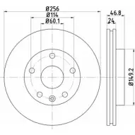Тормозной диск HELLA PAGID 545 56 8DD 355 113-571 3723475 DGS93