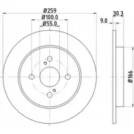 Тормозной диск HELLA PAGID 8DD 355 113-601 Toyota Vitz 5 4563 GN3TC