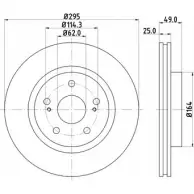 Тормозной диск HELLA PAGID 5456 5 7Q9QO Suzuki Grand Vitara (JT, TE, TD) 2 Кроссовер 2.0 (JB420) 140 л.с. 2005 – 2015 8DD 355 113-621