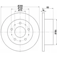 Тормозной диск HELLA PAGID Peugeot Boxer 3 (250) Автобус 2.3 HDi 126 л.с. 2010 – 2025 8DD 355 113-721 1CVDUN0 5 4575