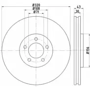 Тормозной диск HELLA PAGID 54587P RO S3UXZLP Jaguar XJ (X350) 5 Седан 3.0 238 л.с. 2003 – 2009 8DD 355 113-781