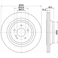 Тормозной диск HELLA PAGID 3723516 8DD 355 113-991 PES05FP 54607PR O