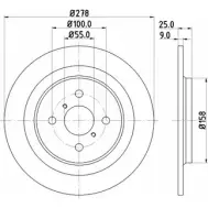 Тормозной диск HELLA PAGID Toyota Yaris 5 4619 8DD 355 114-051 6DKLV3