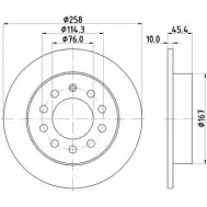 Тормозной диск HELLA PAGID 86400RU 8DD 355 114-531 Hyundai Tiburon (GK) 2 Купе 2.0 140 л.с. 2003 – 2008 54 667