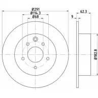 Тормозной диск HELLA PAGID Nissan Tiida 8DD 355 114-611 18P0V 546 75