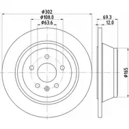 Тормозной диск HELLA PAGID 8DD 355 114-711 VQMFJGP 5468 4 Volvo V70 3 (135) 2008 – 2016