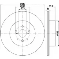 Тормозной диск HELLA PAGID 8DD 355 114-811 Toyota Celica (T200) 6 1993 – 1999 VS7TTS 5 4695PRO