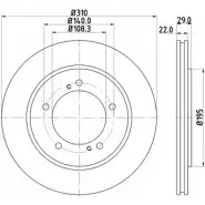 Тормозной диск HELLA PAGID 54705P RO 8DD 355 114-901 Suzuki Grand Vitara (FT, HT) 1 Кроссовер 2.7 4x4 (JA 627) 173 л.с. 2001 – 2003 8KFKC