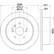 Тормозной диск HELLA PAGID 8DD 355 114-991 8E1AKF Toyota Harrier (XU30) 2 Минивэн 54716P RO