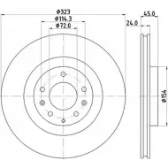 Тормозной диск HELLA PAGID 54744PR O 8FGP0E 3723636 8DD 355 115-201