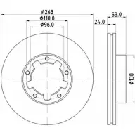 Тормозной диск HELLA PAGID 8DD 355 115-221 Nissan Almera (N16) 2 Седан 2.0 145 л.с. 2002 – 2024 6EKRZU 547 46PRO