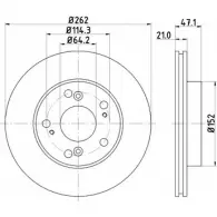 Тормозной диск HELLA PAGID 5475 8PRO 8DD 355 115-341 Honda CR-Z 1 (ZF) Купе 1.5 Hybrid 124 л.с. 2010 – 2013 AISEYK2