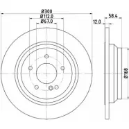 Тормозной диск HELLA PAGID 8DD 355 115-411 Mercedes S-Class (W221) 3 Седан 3.5 S 400 Hybrid 299 л.с. 2009 – 2013 2XQ5BD 54765 PRO