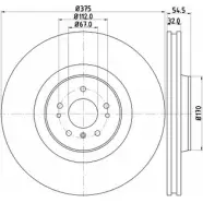 Тормозной диск HELLA PAGID 54766 PRO Mercedes GL K69I8 8DD 355 115-421