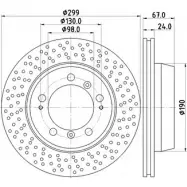 Тормозной диск HELLA PAGID V1GEFI 54 767PRO Porsche Cayman 8DD 355 115-431