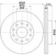 Тормозной диск HELLA PAGID ATI0H Audi A6 Allroad (C5) 2 Универсал 4.2 V8 Quattro 305 л.с. 2002 – 2005 8DD 355 115-451 54 769PRO